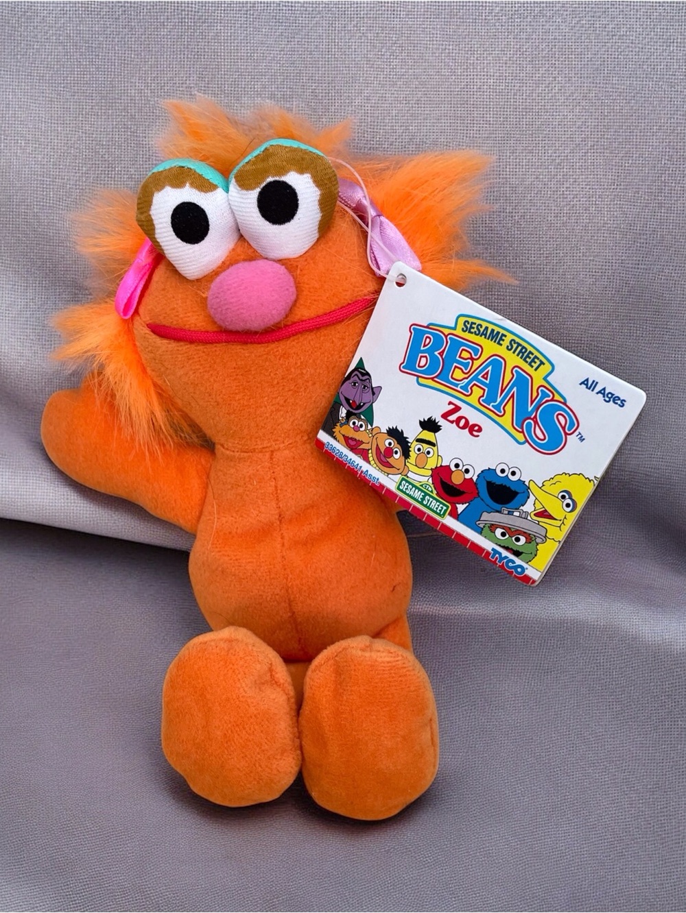 1997 TYCO Sesame Street Beans Zoe All Ages My Lovely Stuffing Toys, 8 in.(B1) - Picture 3 of 5